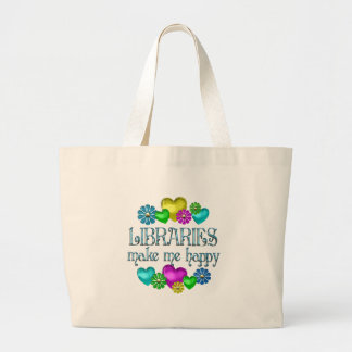 Library Happiness Large Tote Bag