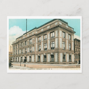 Library, Jersey City, NJ Vintage Postcard