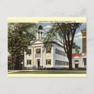 Library, Lenox, Massachusetts 1932 Vintage Postcard