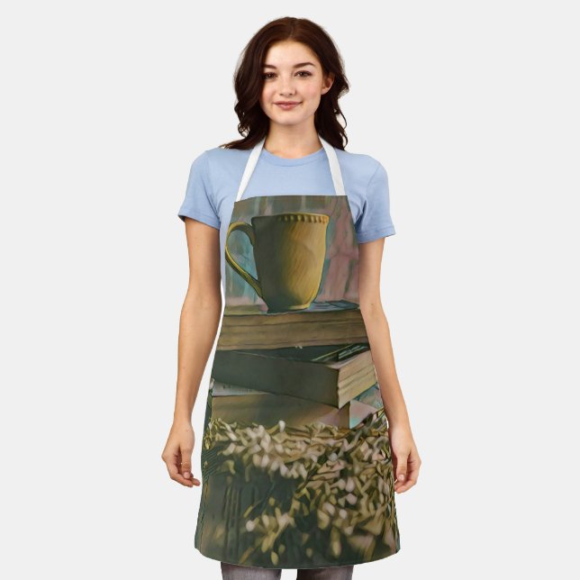 Library lover artwork apron (Worn)