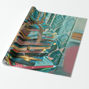 Library lover artwork wrapping paper
