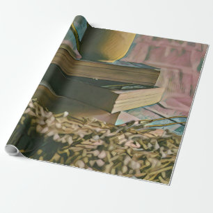 Library lover artwork wrapping paper