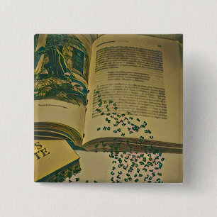 Library lover gift 15 cm square badge