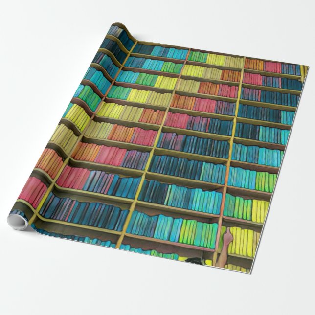 Library Lovers Gift Wrapping Paper (Unrolled)