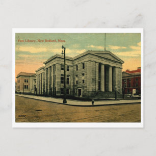 Library, New Bedford, MA 1912 Vintage Postcard