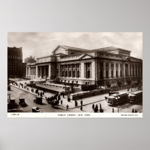 Library, New York City c1910 Vintage Poster