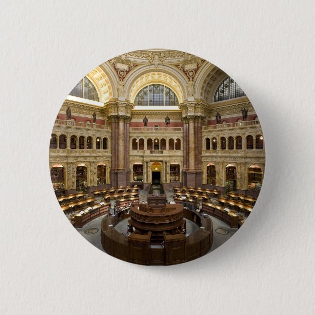 Library of Congress 6 Cm Round Badge (Front)