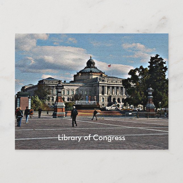Library of Congress in Mosaic Pattern Postcard (Front)