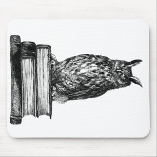 Library owl mouse pad