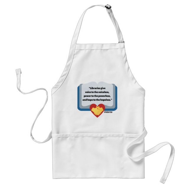 LIBRARY QUOTE APRON WITH POCKETS (Front)