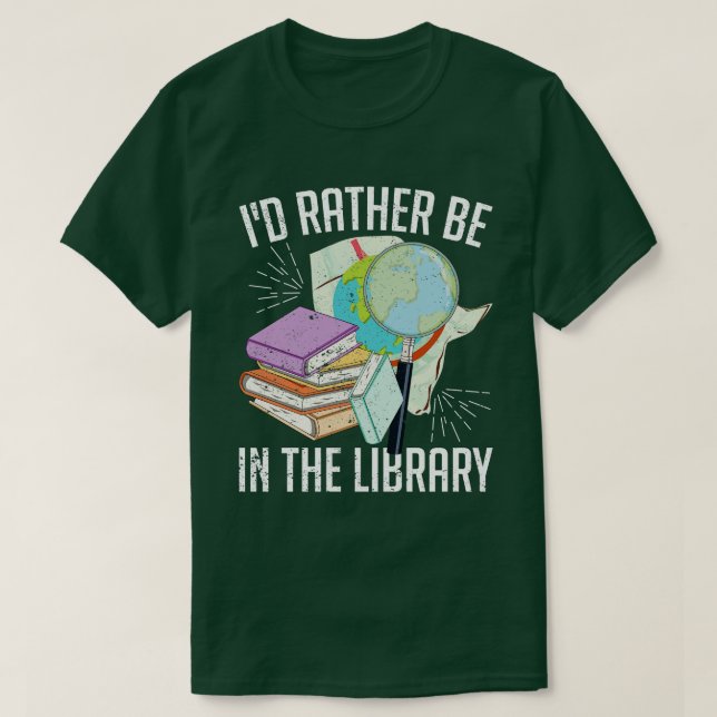 Library Reading Book Lover Reader Funny Librarian T-Shirt (Design Front)
