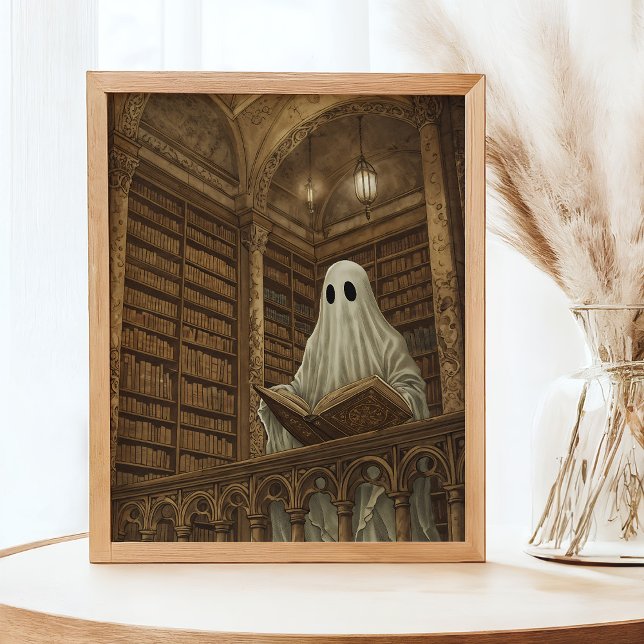 Library Reading Ghost Vintage Antique Books Art Poster (Creator Uploaded)