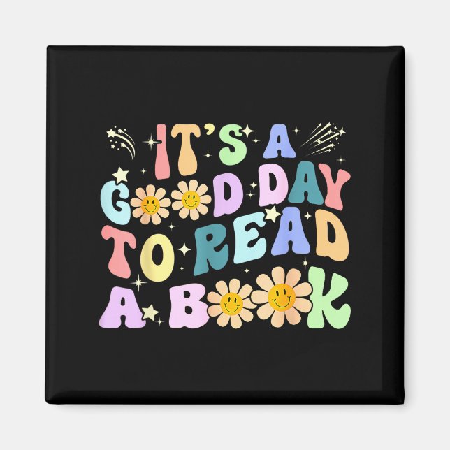 Library reading lovers funny good day to read book magnet (Front)