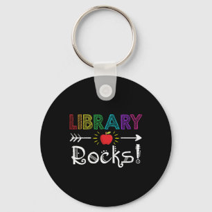 Library Rocks Teacher Student Fun Back To School G Key Ring