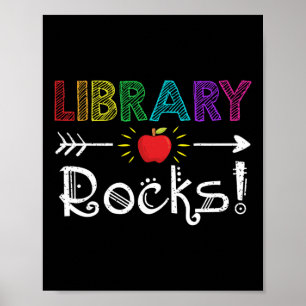 Library Rocks Teacher Student Fun Back To School G Poster