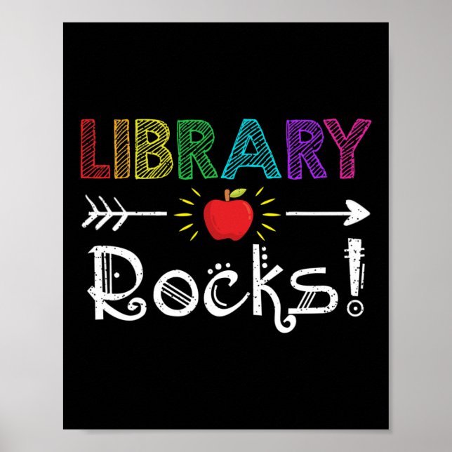 Library Rocks Teacher Student Fun Back To School G Poster (Front)