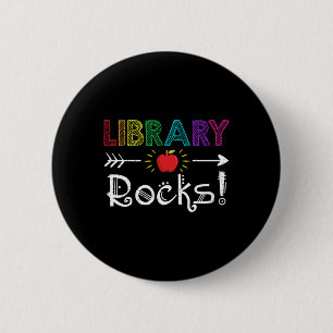 Library Rocks Teacher Student Fun Ck To School Gif 6 Cm Round Badge