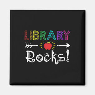 Library Rocks Teacher Student Fun Ck To School Gif Magnet