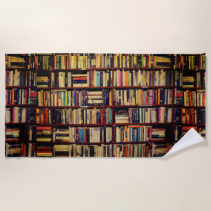 Library Shelves Beach Towel