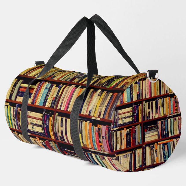Library Shelves Duffle Bag (Left Corner)