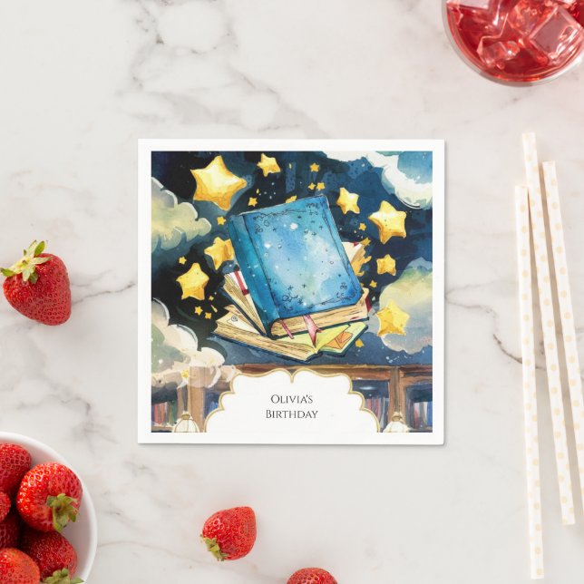Library Simple Magical Storybook Birthday Napkin (Insitu)