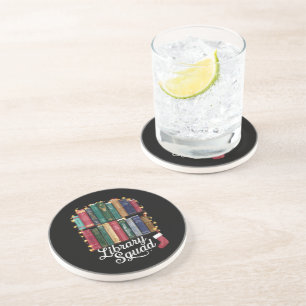 Library Squad Christmas Book Lovers Team Reading  Coaster