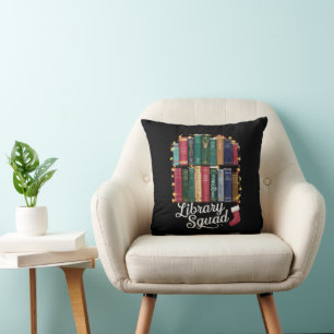 Library Squad Christmas Book Lovers Team Reading Cushion