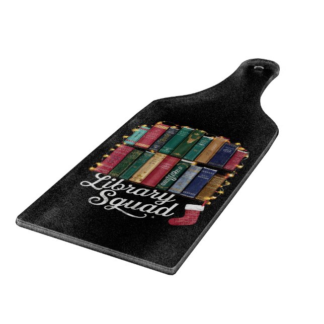 Library Squad Christmas Book Lovers Team Reading  Cutting Board (Corner)