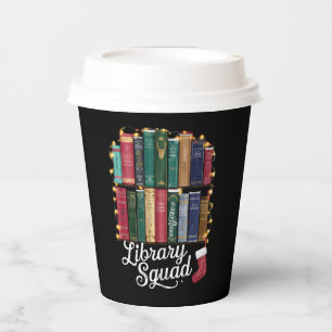 Library Squad Christmas Book Lovers Team Reading  Paper Cups