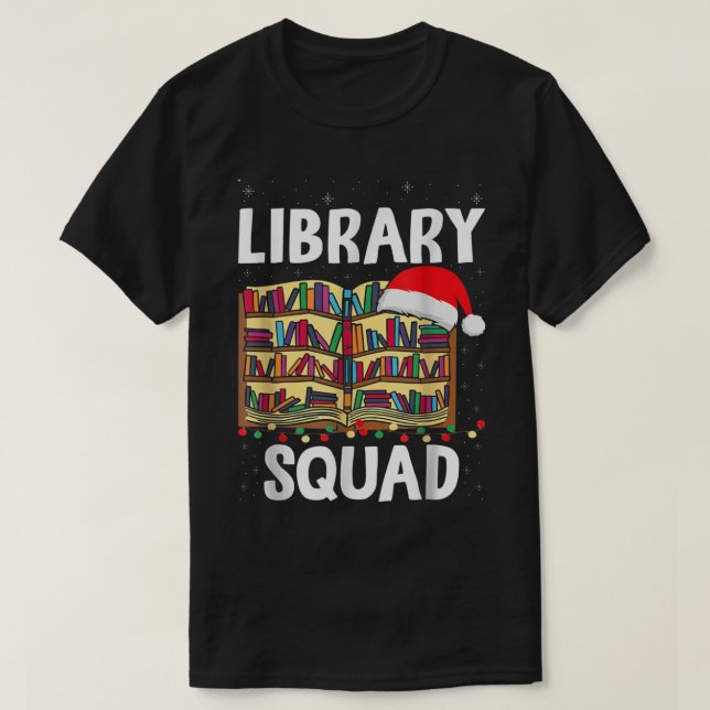 Library Squad Christmas Book Team Xmas Reading Lov T-Shirt (Design Front)