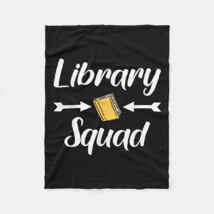 Library Squad Teacher Book Lovers Librarian Funny Fleece Blanket
