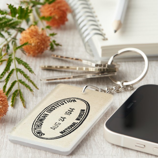 Library Stamp Smithsonian Institution 1944 Key Ring (Front Right)