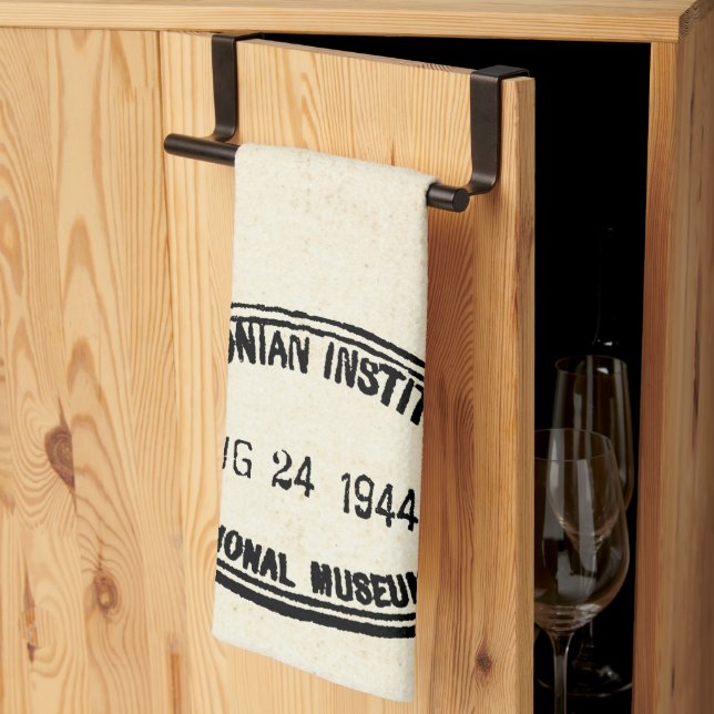 Library Stamp Smithsonian Institution 1944 Tea Towel (Thirds Fold)