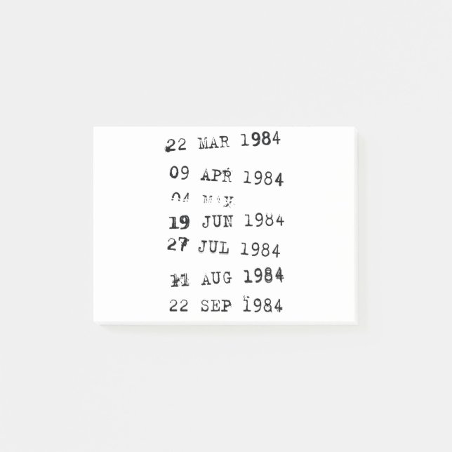 Library Stamps Date Due 1984 Post-it Notes (Front)