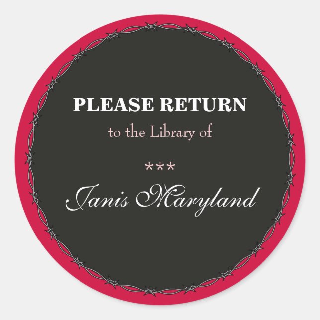 Library Sticker / Ex Libris Name Label (Front)