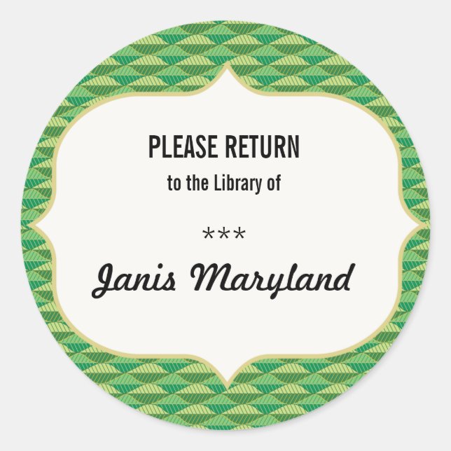 Library Sticker / Ex Libris Name Label (Front)