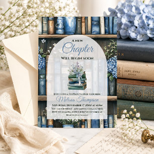 Library Storybook Blue Boy Book Baby Shower Invitation