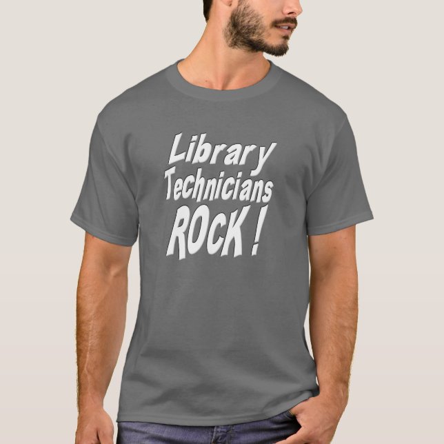 Library Technicians Rock! T-shirt (Front)