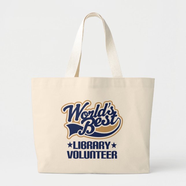 Library Volunteer Gift Large Tote Bag (Front)