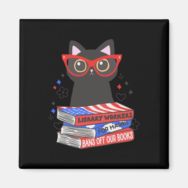 Library Workers For Kamala Banned Books Librarian  Magnet (Front)