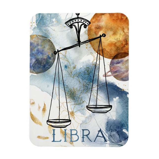 Libras scales birthday zodiac astrology blue  magnet (Vertical)