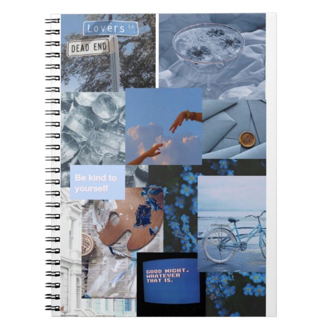 Libreta aesthetic collage azul notebook (Front)