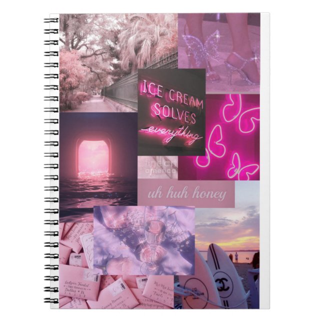 Libreta aesthetic collage rosa notebook (Front)