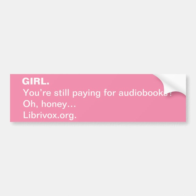 LibriVox GIRL.  Bumper Sticker (Front)