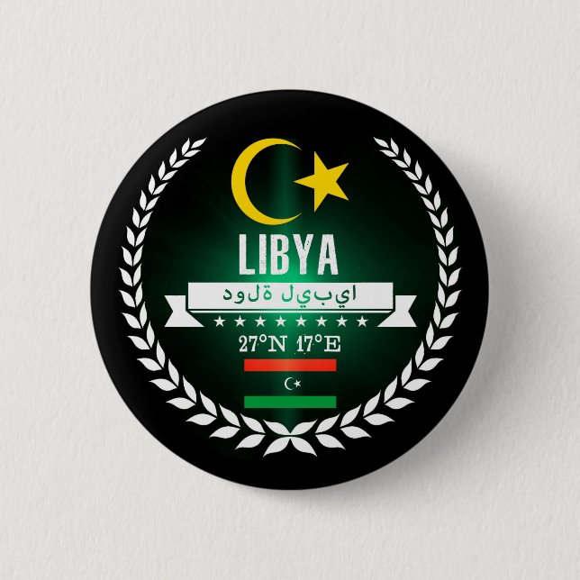 Libya 6 Cm Round Badge (Front)