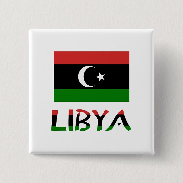 Libya and Libyan Flag 15 Cm Square Badge (Front)