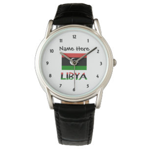 Libya and Libyan Flag Personalised  Watch