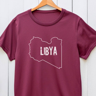 Libya Country Map Libyan National Border Outline T-Shirt