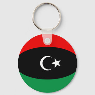 Libya Fisheye Flag Keychain