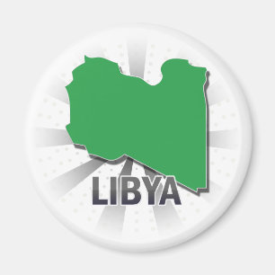 Libya Flag Map 2.0 Magnet